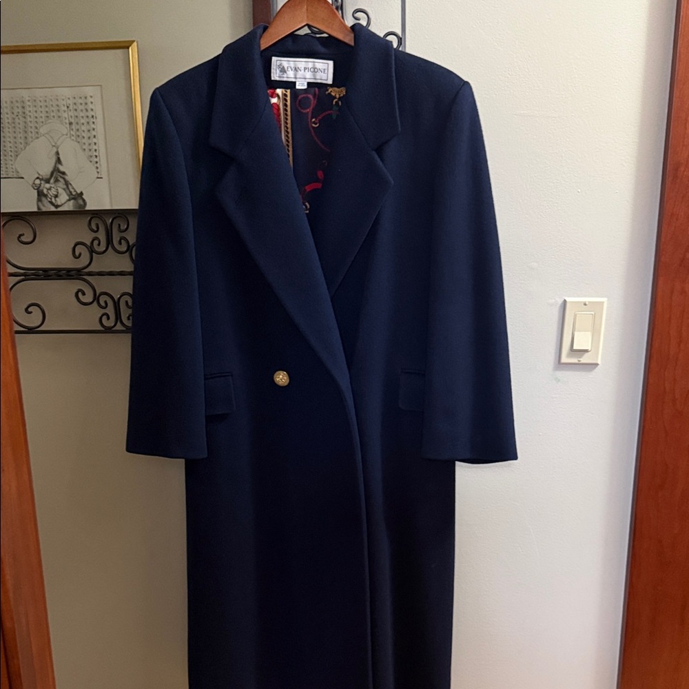 Evan Picone Classic Navy Wool Coat